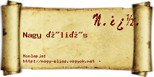 Nagy Éliás névjegykártya